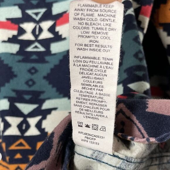 WOOLRICH Womens Southwestern Aztec Flannel Button-Up Top XS Cotton - Picture 8 of 8